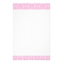 Chic stylish ornate cute pink damask pattern stationery