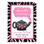 Chic Tea Time Girls Pink Birthday Party Invites