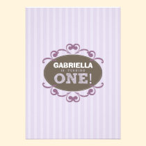 Chic Turning 1 Birthday Party Invitation (purple) invitations