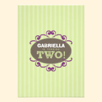 Chic Turning 2 Birthday Party Invitation (green) invitations