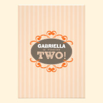 Chic Turning 2 Birthday Party Invitation (peach) invitations