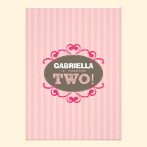Chic Turning 2 Birthday Party Invitation (pink) invitations