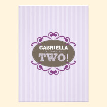 Chic Turning 2 Birthday Party Invitation (purple) invitations