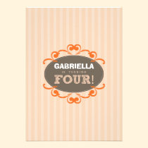 Chic Turning 4 Birthday Party Invitation (peach) invitations