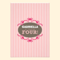 Chic Turning 4 Birthday Party Invitation (pink) invitations