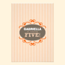 Chic Turning 5 Birthday Party Invitation (peach) invitations