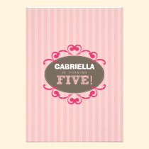 Chic Turning 5 Birthday Party Invitation (pink) invitations