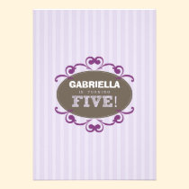 Chic Turning 5 Birthday Party Invitation (purple) invitations
