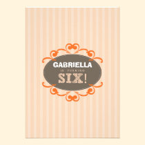 Chic Turning 6 Birthday Party Invitation (peach) invitations