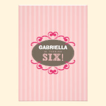 Chic Turning 6 Birthday Party Invitation (pink) invitations