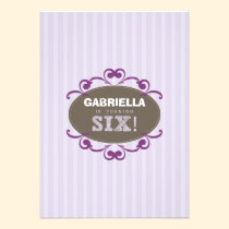 Chic Turning 6 Birthday Party Invitation (purple) invitations