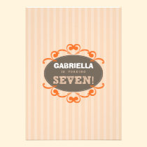 Chic Turning 7 Birthday Party Invitation (peach) invitations