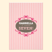 Chic Turning 7 Birthday Party Invitation (pink) invitations