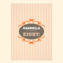 Chic Turning 8 Birthday Party Invitation (peach) invitations