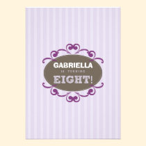 Chic Turning 8 Birthday Party Invitation (purple) invitations