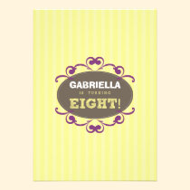 Chic Turning 8 Birthday Party Invitation (yellow) invitations