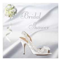 Chic Wedding Shoe & Bouquet Bridal Shower Personalized Invitations