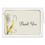 Chic White and Ivory Calla Lily Thank You Card