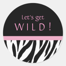 Chic Zebra Birthday Stickers