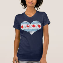 Chicago Flag Heart t shirt