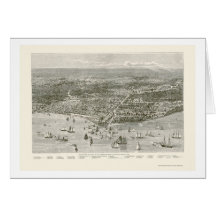 Chicago, IL Panoramic Map - 1871 Greeting Cards
