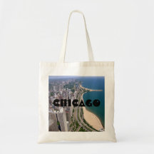 Chicago panoramic view canvas bag