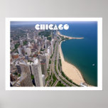 Chicago panoramic view poster print