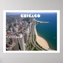 Chicago panoramic view poster print