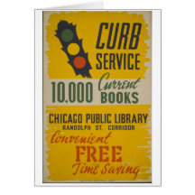 Chicago Public Library Curb Service Poster Greeting Cards
