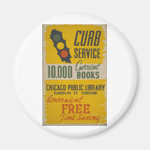 Chicago Public Library Curb Service Poster Refrigerator Magnets