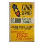 Chicago Public Library Curb Service Poster Postcards