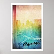 Chicago River Another View In Colour Poster