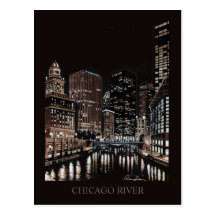 Chicago River Fine Art Randsom Art Post Card