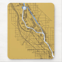 Chicago River North Nautical Chart mousepad