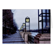 Chicago river walk greeting cards