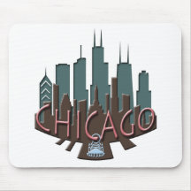Chicago Skyline newwave chocolate Mouse Mat