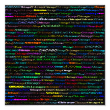 Chicago Text Design I Photo Print
