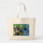 Chick and Mixed Media Birdhouse Canvas Bag