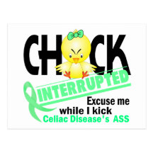 Chick Interrupted 2 Celiac Disease Post Card