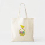 Chick on Easter Basket Canvas Bag