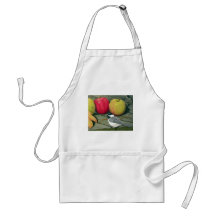 Chickadee with apples aprons
