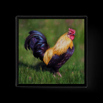Chicken Art Stuart Bantam Rooster buttons