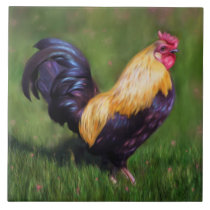 Chicken Art Stuart Bantam Rooster tiles