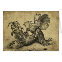 Chicken Fight- Prim Lil Note Cards