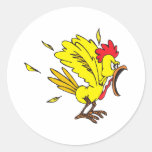 chicken flip round sticker