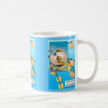 Chicks chasing a butterfly mug