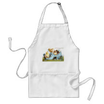 Chicks in a Shoe Vintage Easter Card Aprons