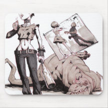 chics vs dinos vs zombies Mousepad