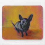 Chihuahua art cute black dog original painting mousepad