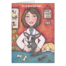 Chihuahua Dog At The Veterinarian Clinic, To A ... Greeting Cards